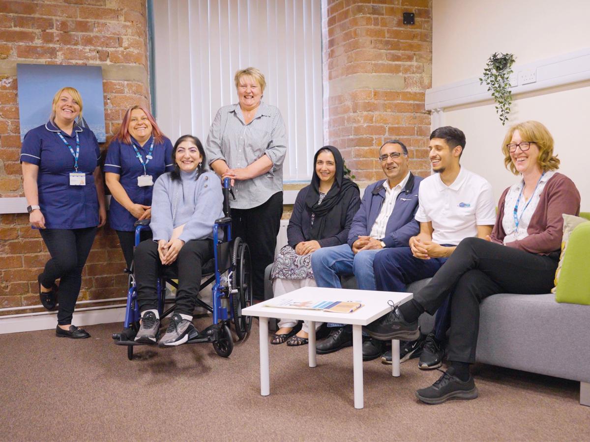 Photo of the members of the focus group ‘on set’ for filming 'Keeping My Chest Healthy' training modules